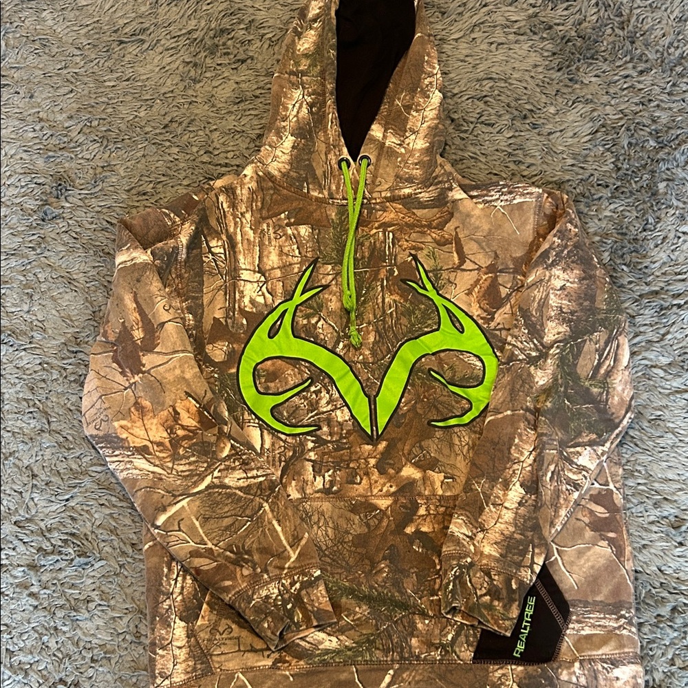 Realtree Camo Hoodie with Bright Green Accents